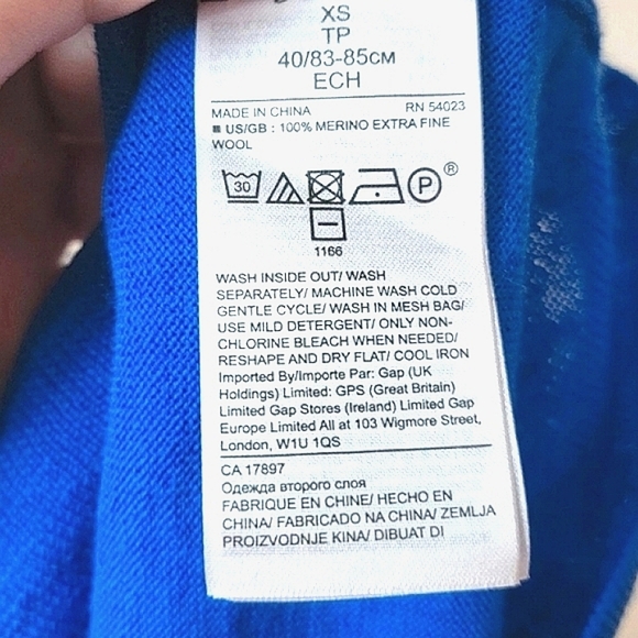 Banana Republic NWT XS Royal Blue Washable Merino Wool Turtleneck Sweater - Picture 8 of 8